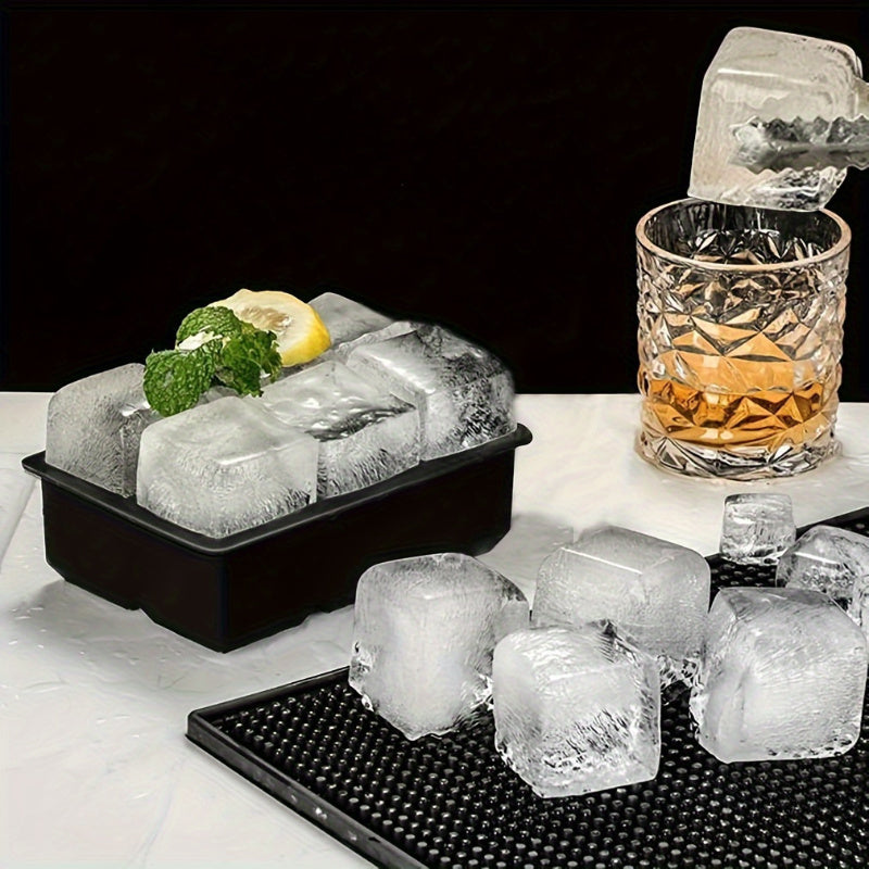 6pcs Large Silicone Ice Cube Trays With Lids Reusable No-Battery Beverage Cooling