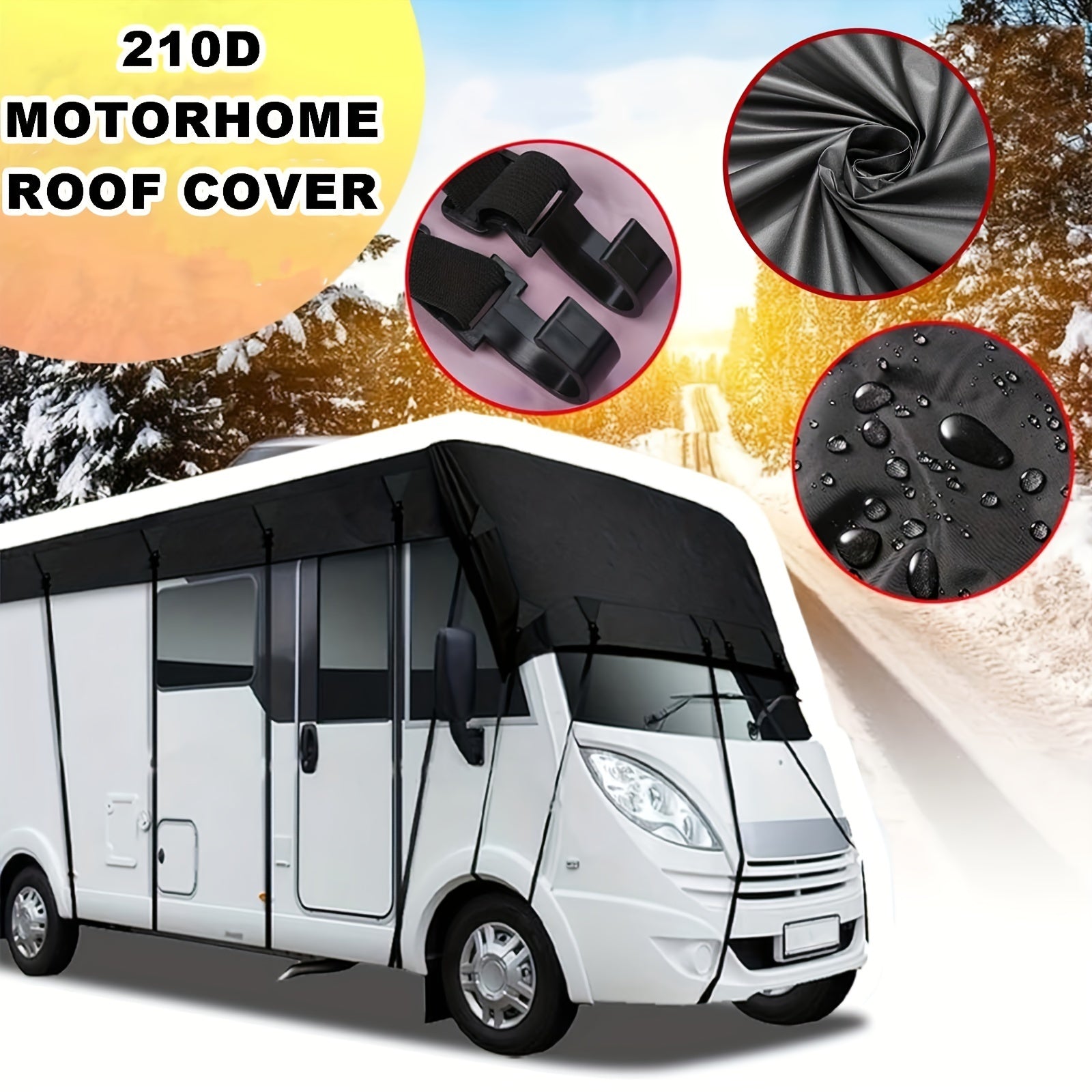 Large RV Cover Oxford Cloth Windproof Rainproof Dustproof Trailer Tent