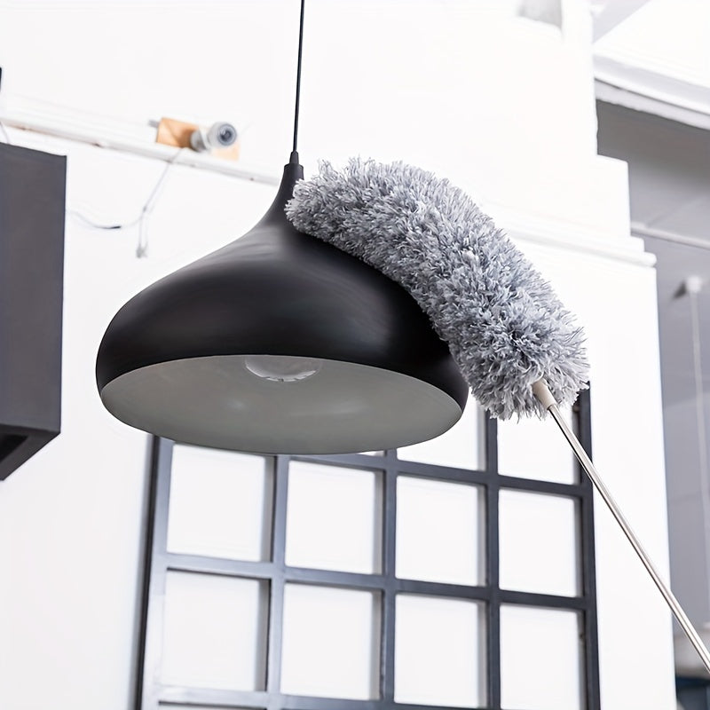 Mikrofiber chang olish asbobi, teleskopik zanglamaydigan po'latdan yasalgan tutqich bilan - shiftlarni, avtomobillarni tozalash va uyda hayvon sochlarini olib tashlash uchun ideal.