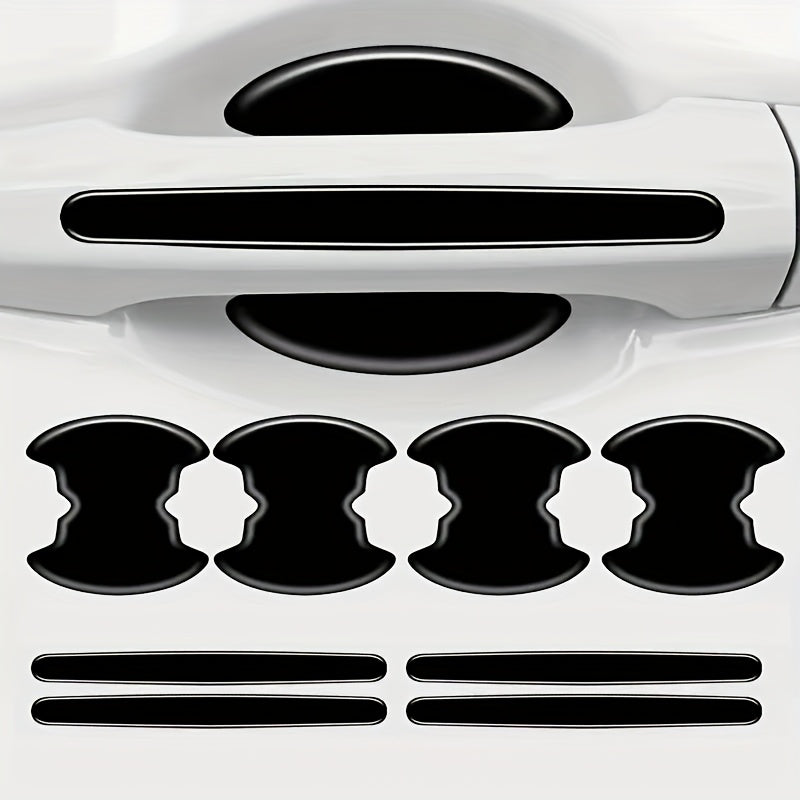 8pcs Car Door Handle Protector Set Durable ABS Anti-Scratch Stickers