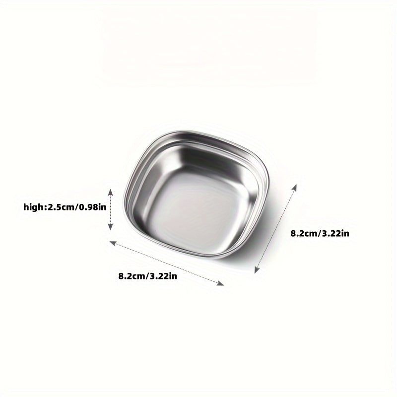 Stainless Steel Sauce Plate 1pc Square for Barbecue Restaurant Baking