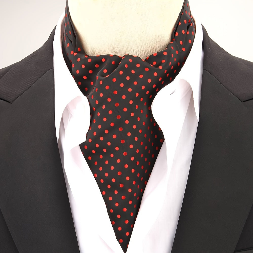 Men's Polka Dot Ascot Cravat Shirt Scarf Polyester for Casual and Formal Wear