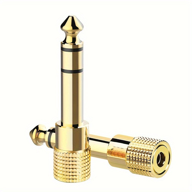 Gold-Plated Audio Adapter Set for Guitar Amps and Mixers 3.5mm to 6.35mm