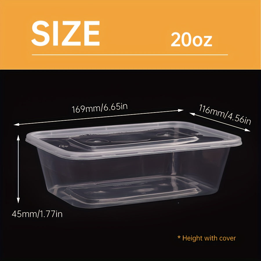 50 BPA-Free Plastic Food Storage Containers with Leakproof Lids 13/20/26oz Stackable Microwave Safe