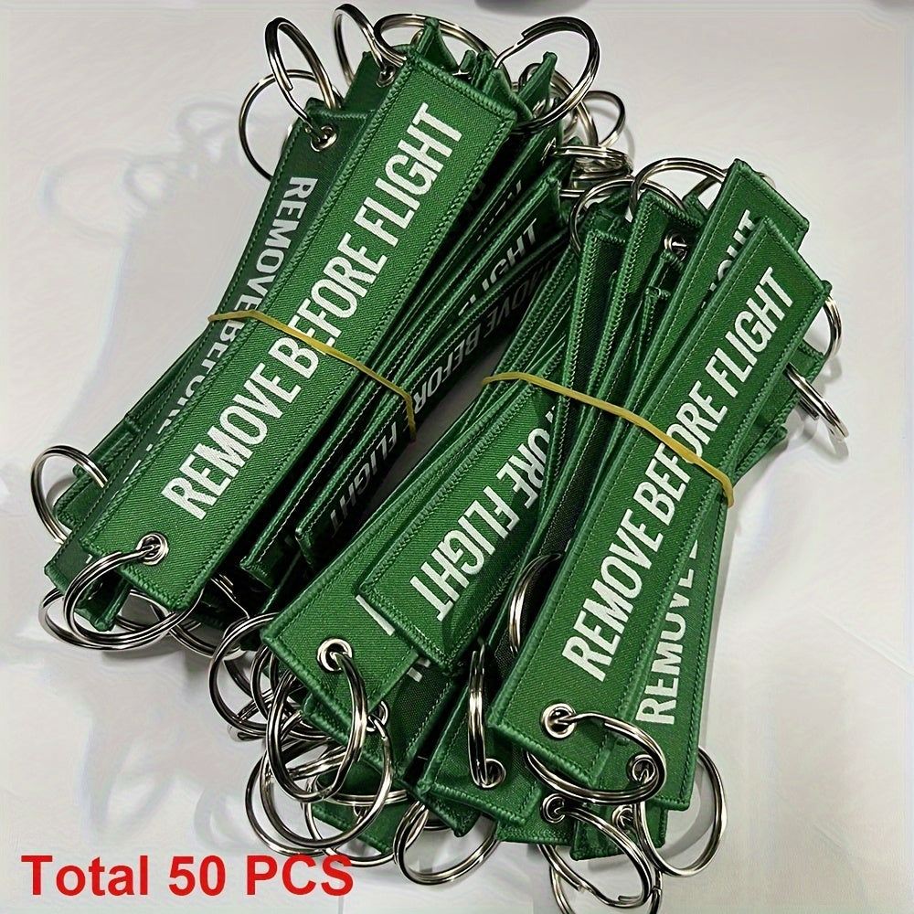 Bundle of 50 Remove Before Flight Woven Keychains for Pilots and Aviation Fans