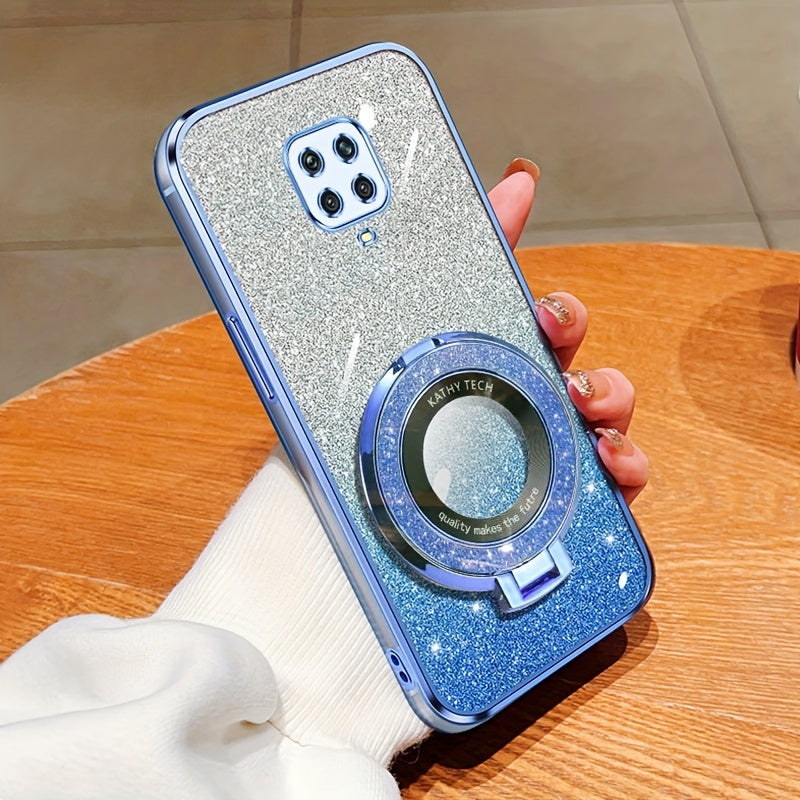 Magnetic Suction Phone Case for Redmi Series with Gradient Flash Powder Shockproof TPU