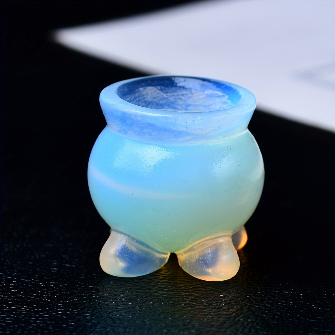 Animal Stone Carving Censer Pocket Gift Moonstone 3cm