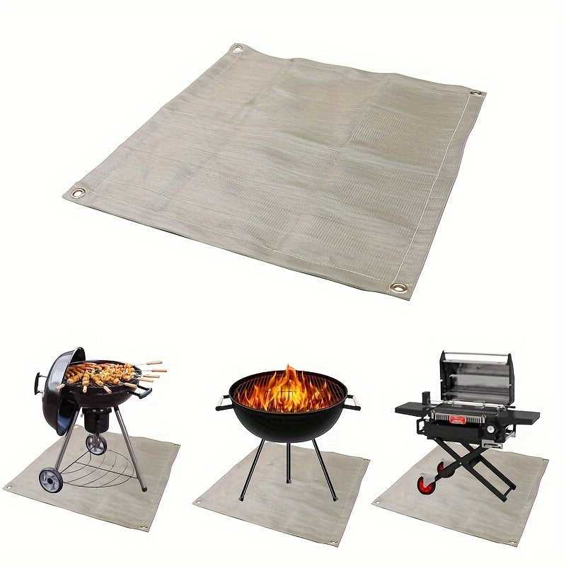 Flame Retardant BBQ Mat Portable Insulated Reusable for Camping and Outdoor Grilling