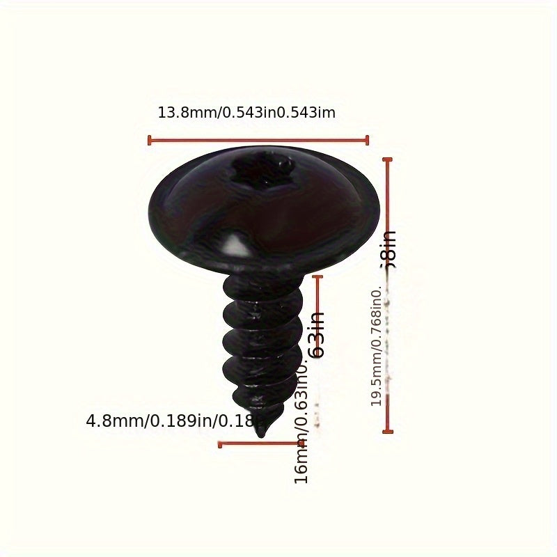 50/100 dona Avtomobil Rivetlari Avtomobil Esik Paneli uchun vintlar Qora Plum Blossom Nail