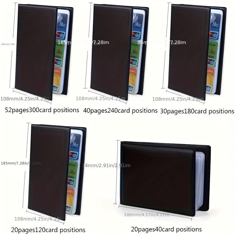 Black and White Business Card Holder Made of Durable PVC with Multiple Slots