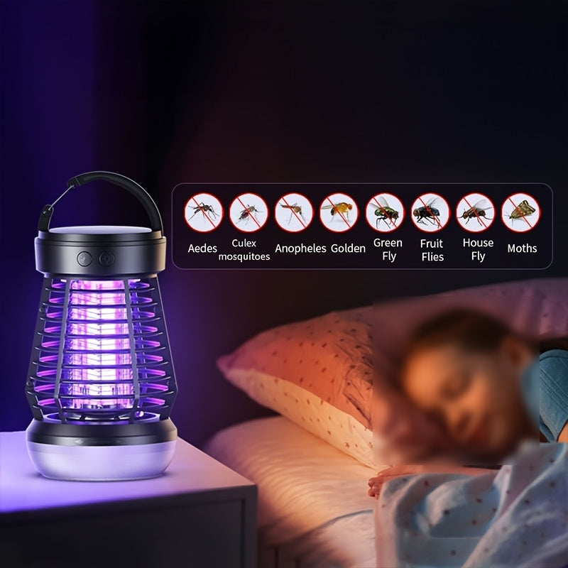 Outdoor LED Mosquito Trap Lantern USB Rechargeable Electric Insect Catcher