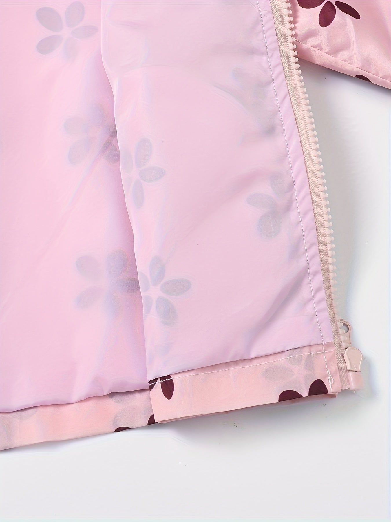 Girls' Cartoon Flower Print Hooded Zipper Jacket with Pockets for Girls 12 and Under