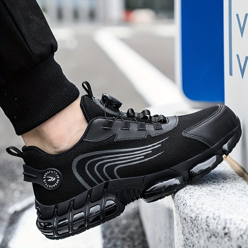 Durable Safety Shoes with Steel Toe Cap Breathable Mesh Non-Slip Rubber Sole for Work and Outdoor