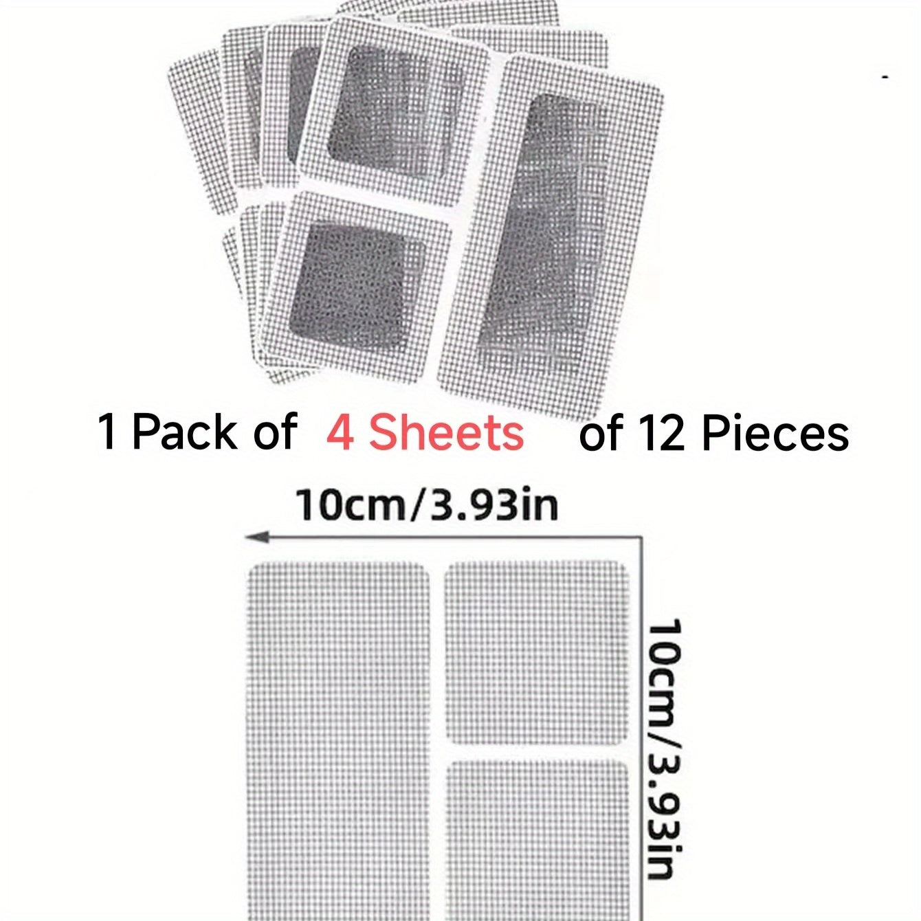 Self-Adhesive Screen Repair Patches for Windows and Doors 12 Pieces
