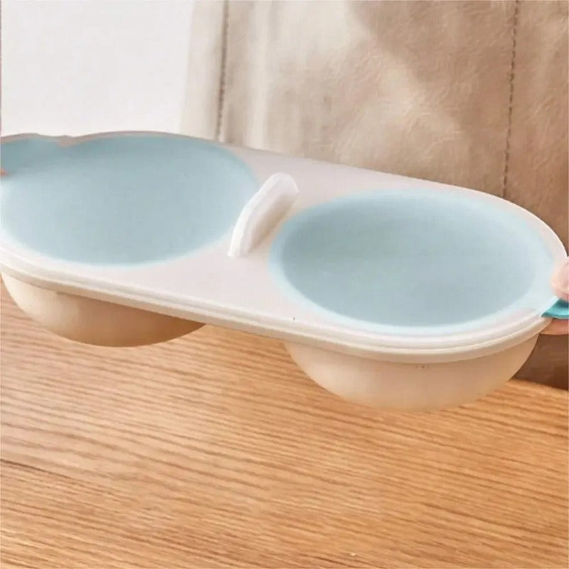 Dual Chamber Microwave Egg Poacher Non-Stick Plastic Kitchen Gadget