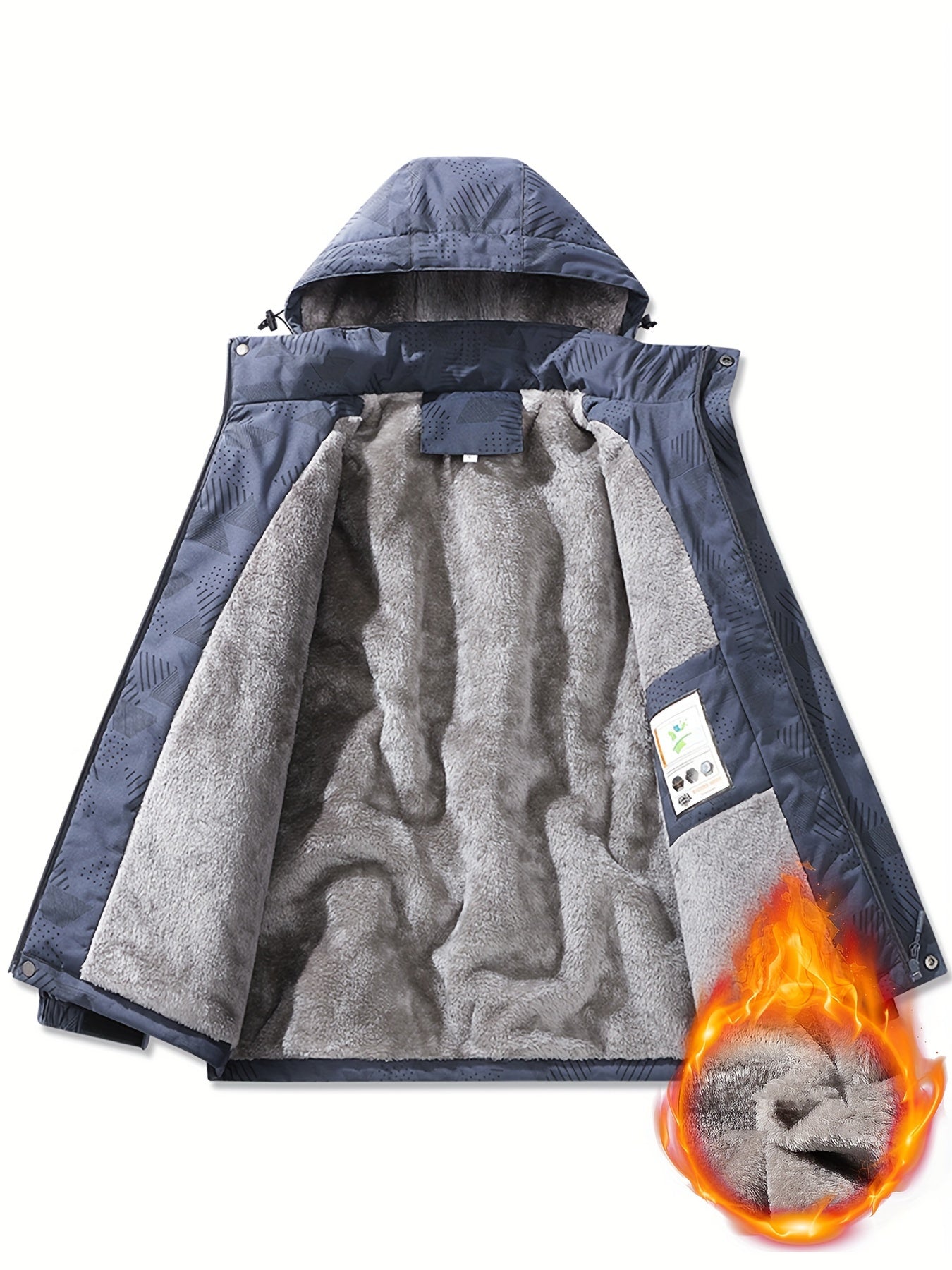 Men's Fleece Jacket Hooded with Pockets for Outdoor and Casual Wear