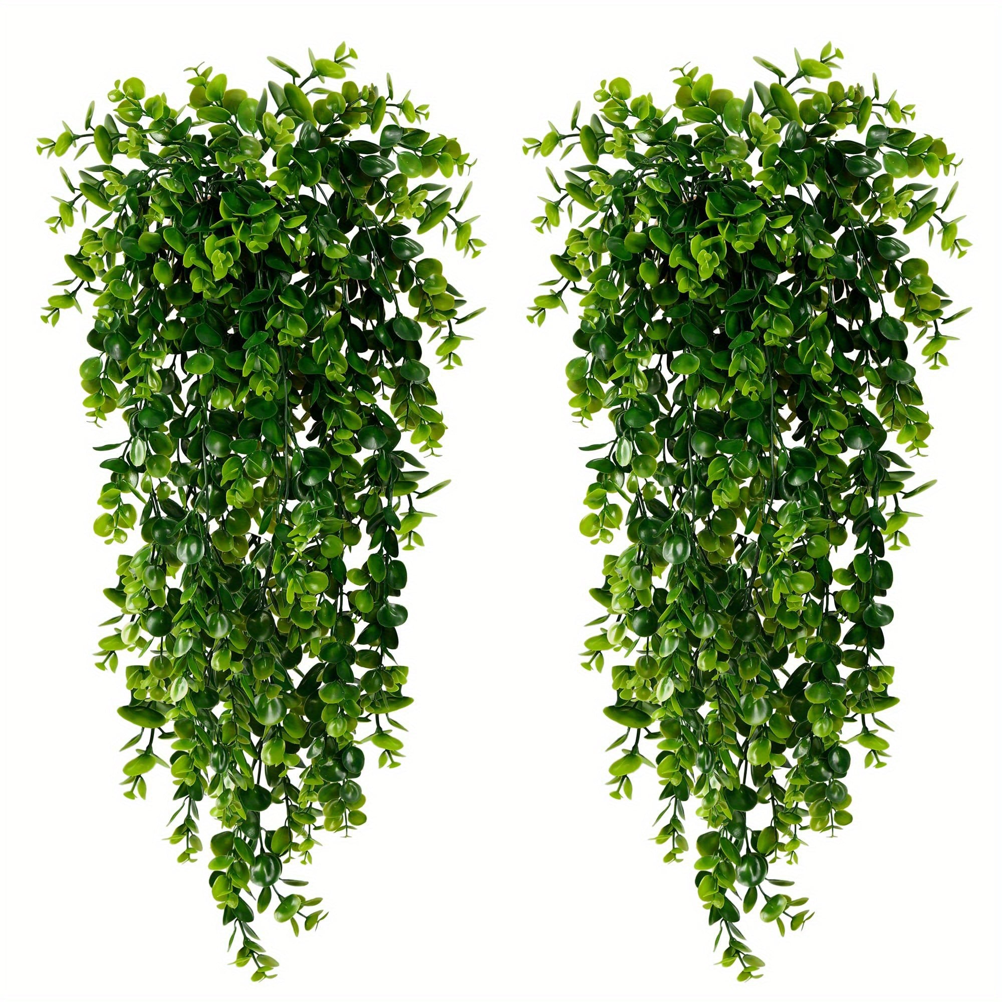 Artificial Eucalyptus Vine Hanging Plants Set of 2 4 8 UV Resistant Plastic Indoor Outdoor Decor