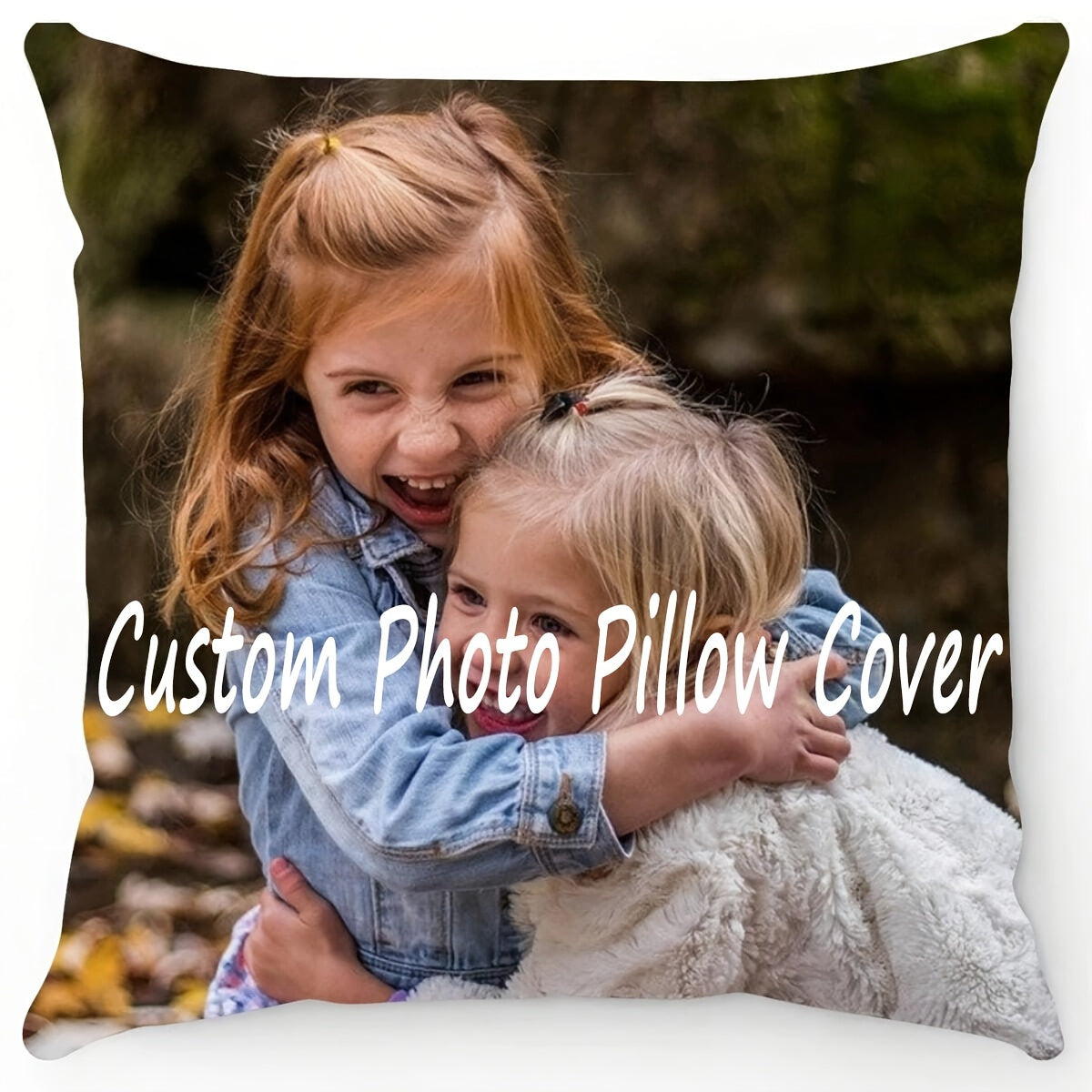 Personalized Photo Pillow Cover for Mother's Day Father's Day Thanksgiving Teacher Appreciation Polyester Single-Sided Print