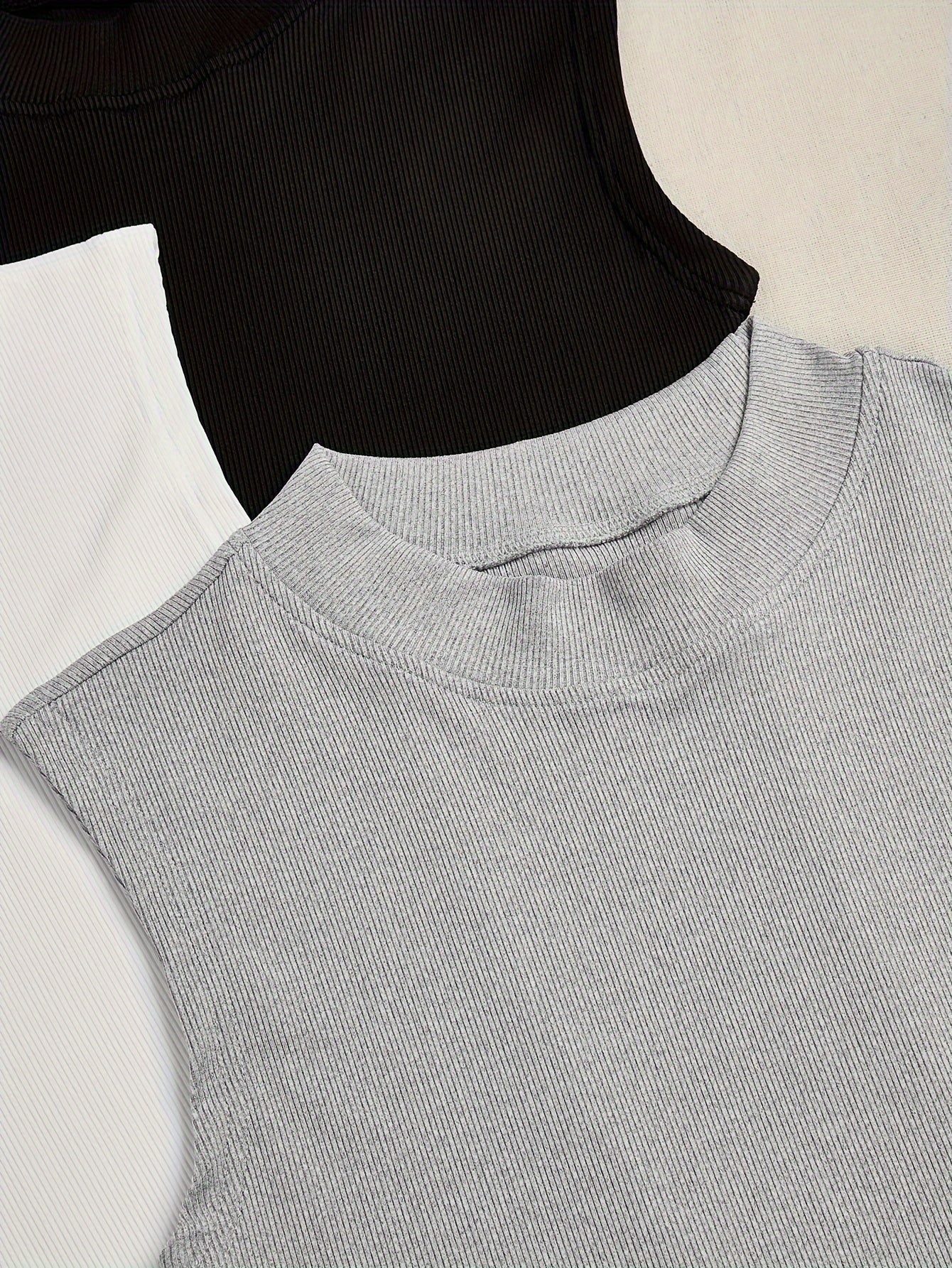 Women's Sleeveless Tank Tops 3-Pack Solid Color High Stretch Casual Summer