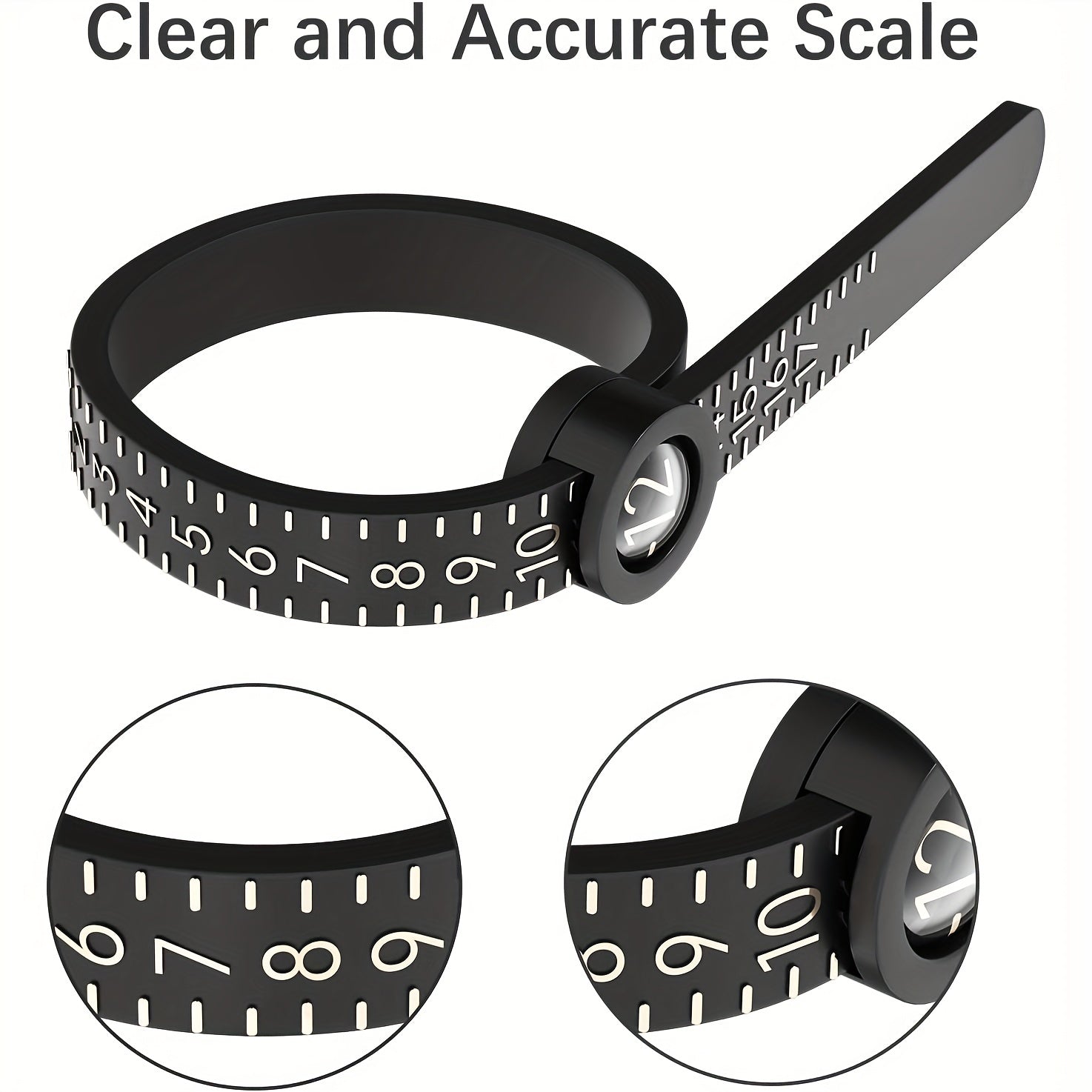 Soft Ring Sizer Tool with Magnifying Glass for Accurate Jewelry Sizing US Sizes 1-17