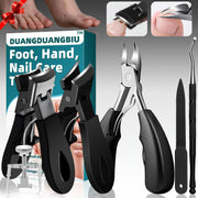 6pcs Ingrown Toenail Care Kit with Wide Jaw Clippers for Thick Nails and Pedicure Tools