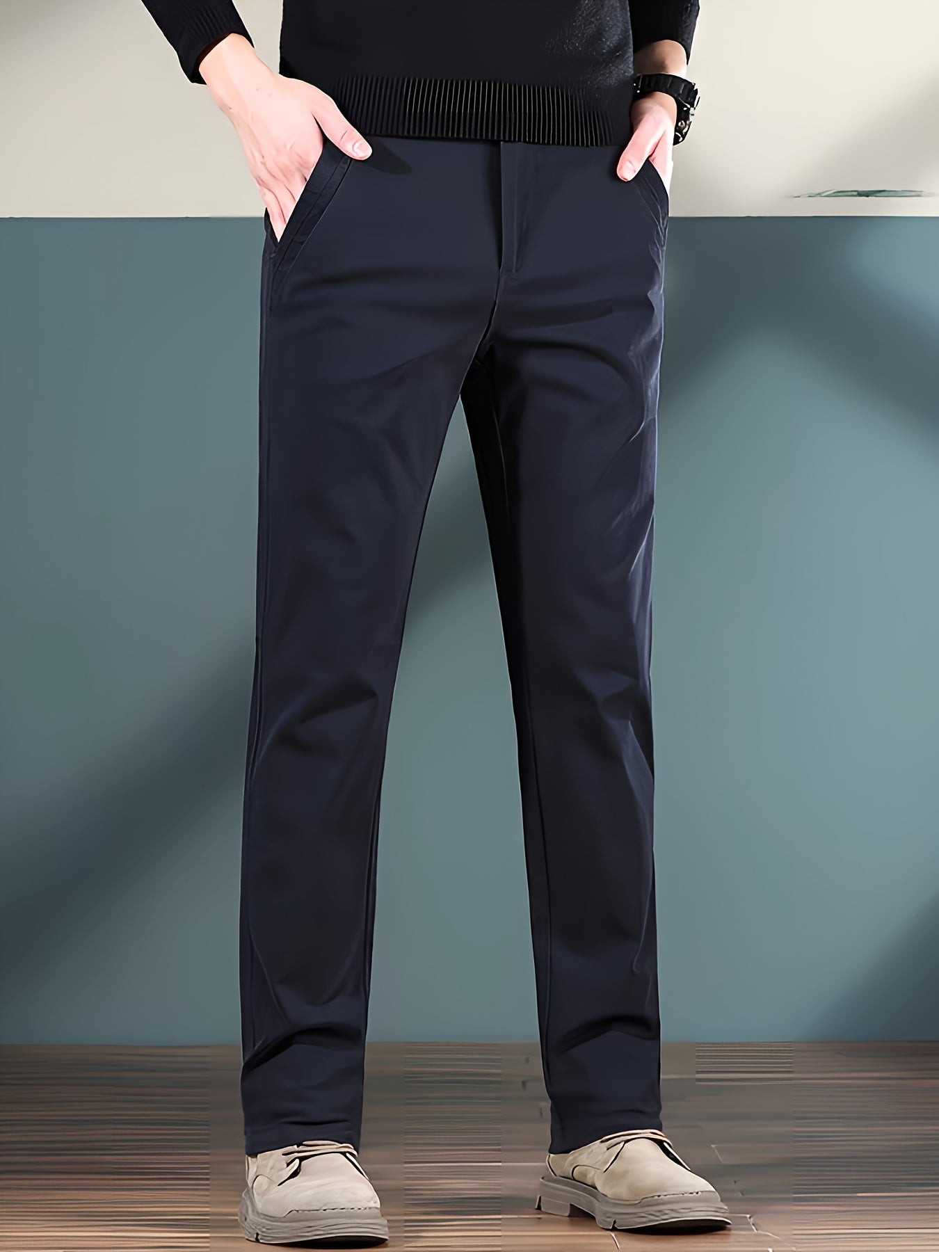 Vaqueros de mezclilla ligera de corte ajustado para hombre, algodón y spandex, ropa casual para exteriores