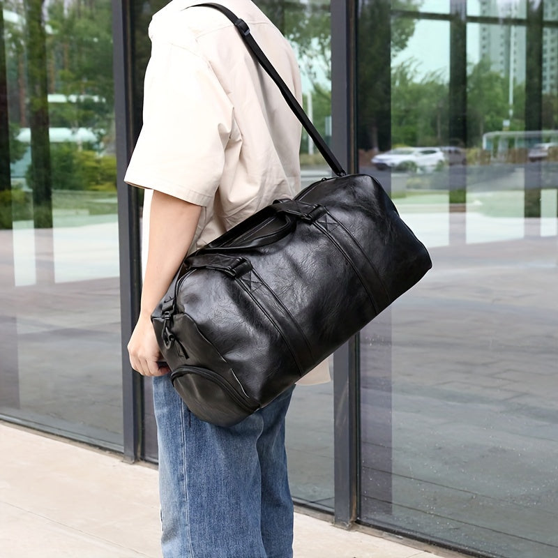 Men's Travel Bag with Adjustable Strap Wet Dry Separation Shoe Compartment