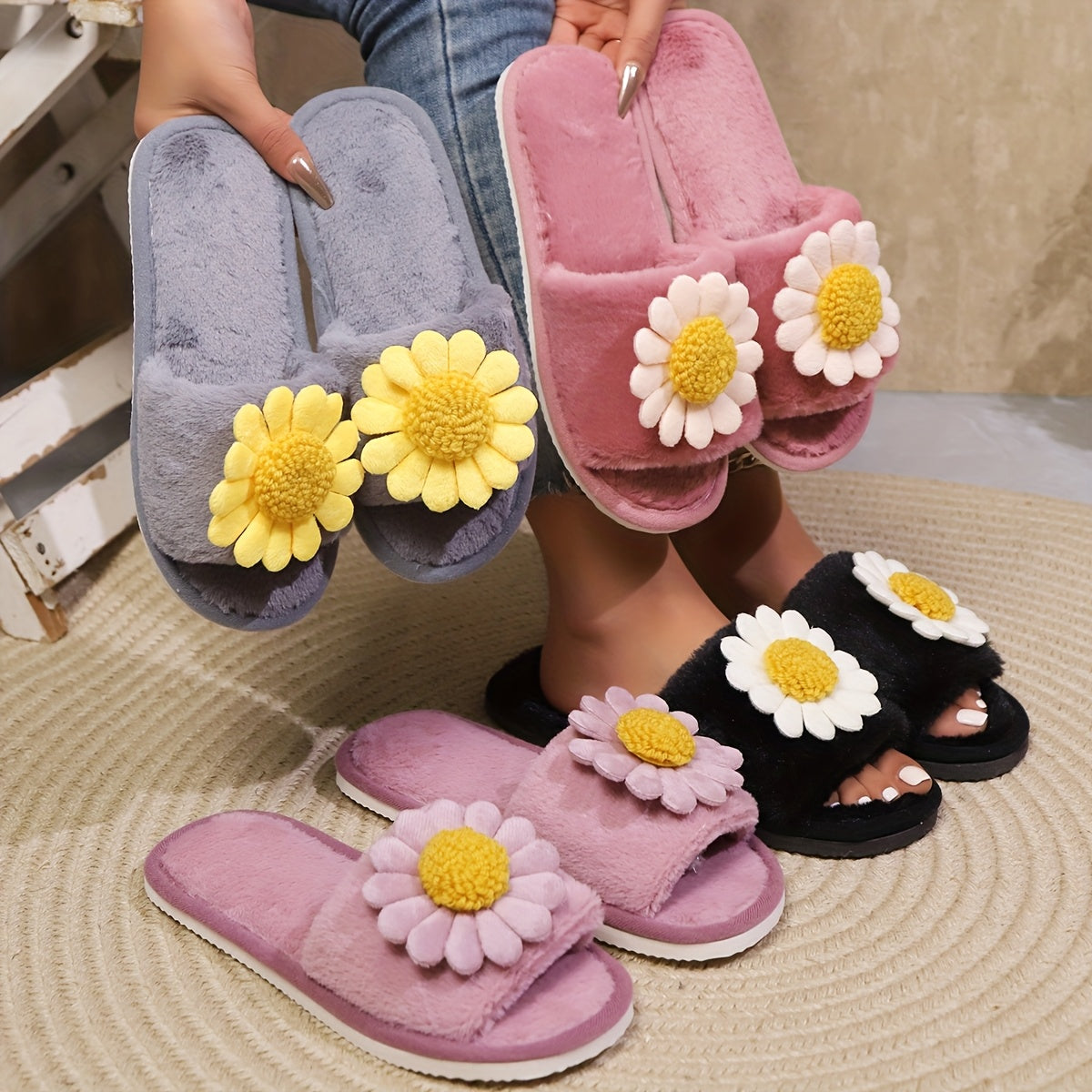 Ayollar uchun oson kiyinadigan mato shippaklar EVA taglik bilan ichki va tashqi uy poyabzali