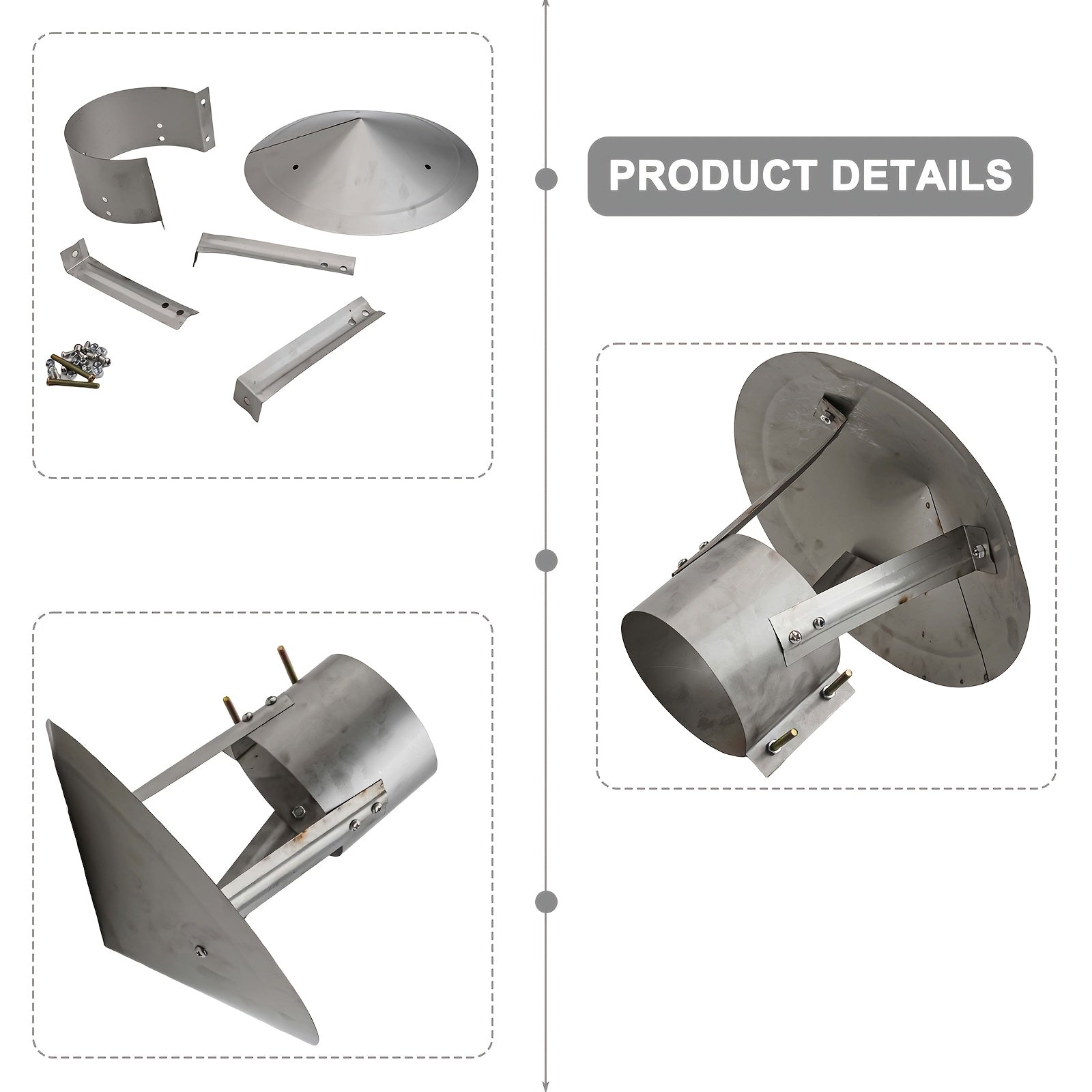 Stainless Steel Mushroom Chimney Cap for Fireplaces Rainproof Stove Pipe Cover