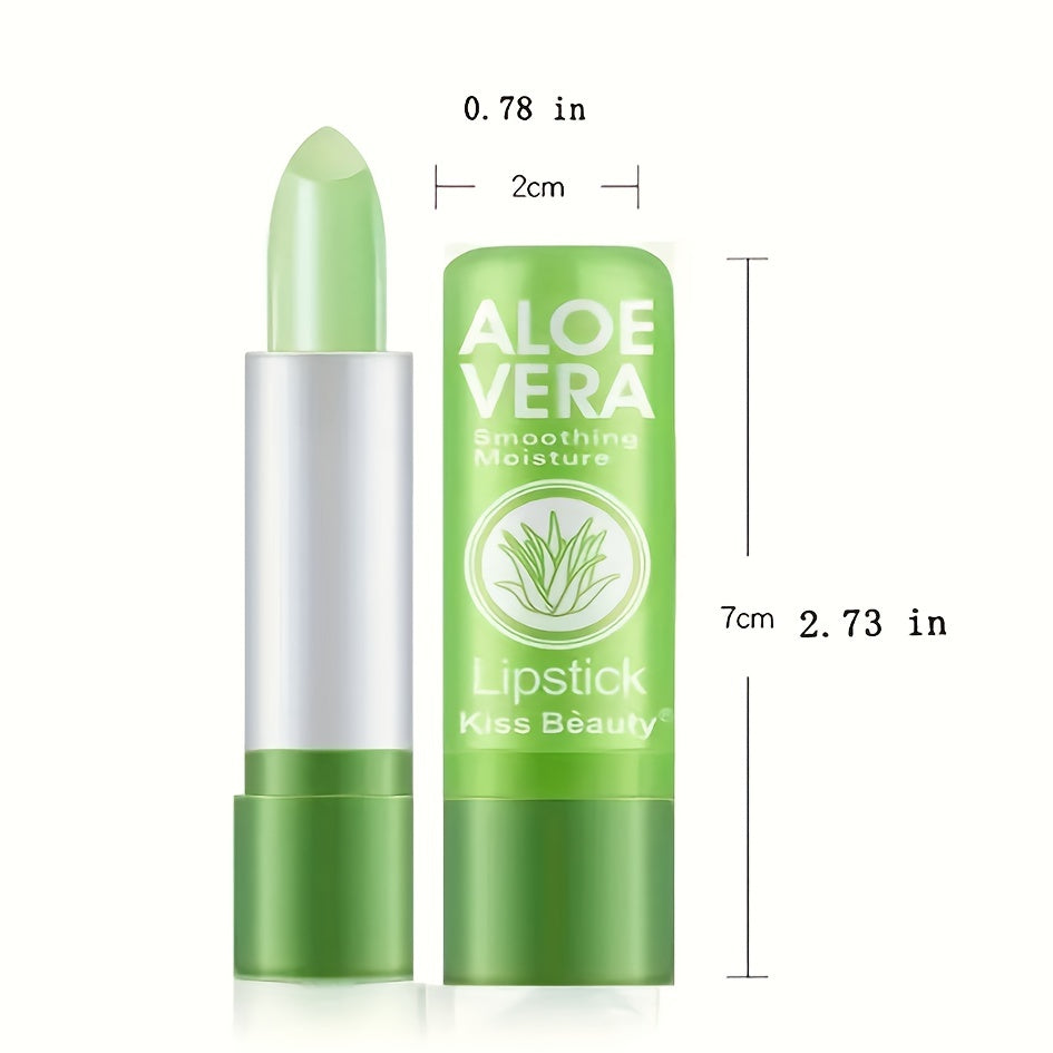 Mujer Bálsamo labial que cambia de color con aloe vera, hidratante y de larga duración