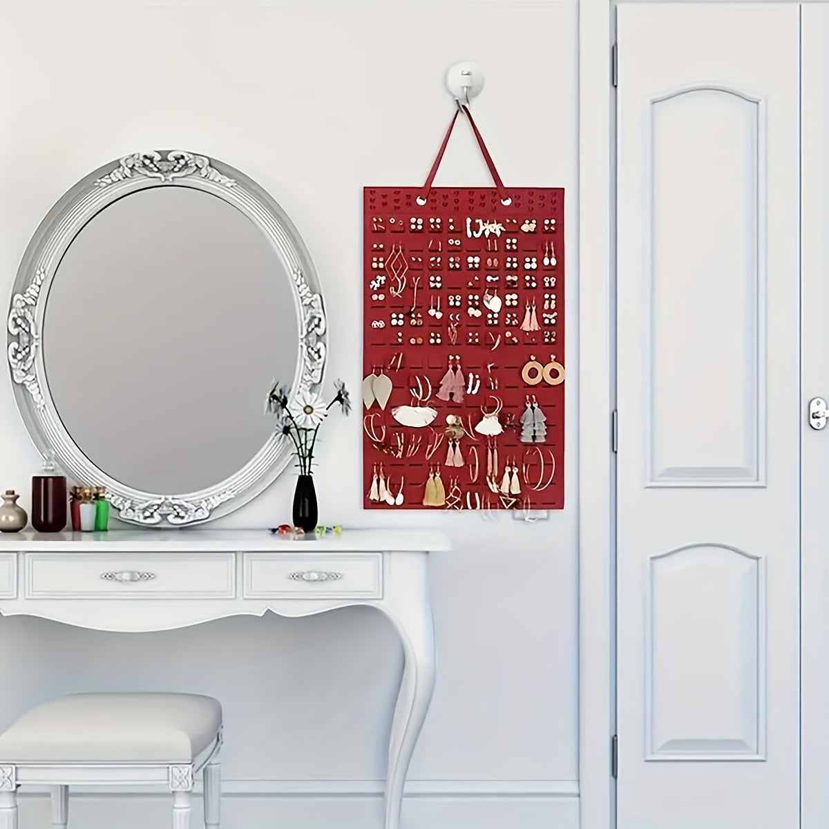 Подвесной органайзер для украшений из фетра для серег и ожерелий, стильное домашнее украшение