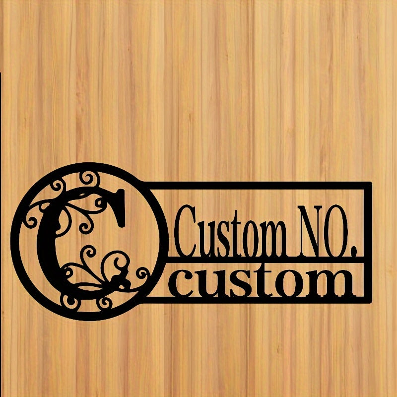 Oq metall misdan yasalgan eshik belgisi, oilaviy nom bilan, ichki va tashqi foydalanish uchun