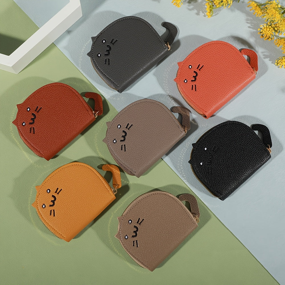 Кошкообразный повседневный кошелек для женщин из синтетического материала с карманами для карт и застежкой-молнией