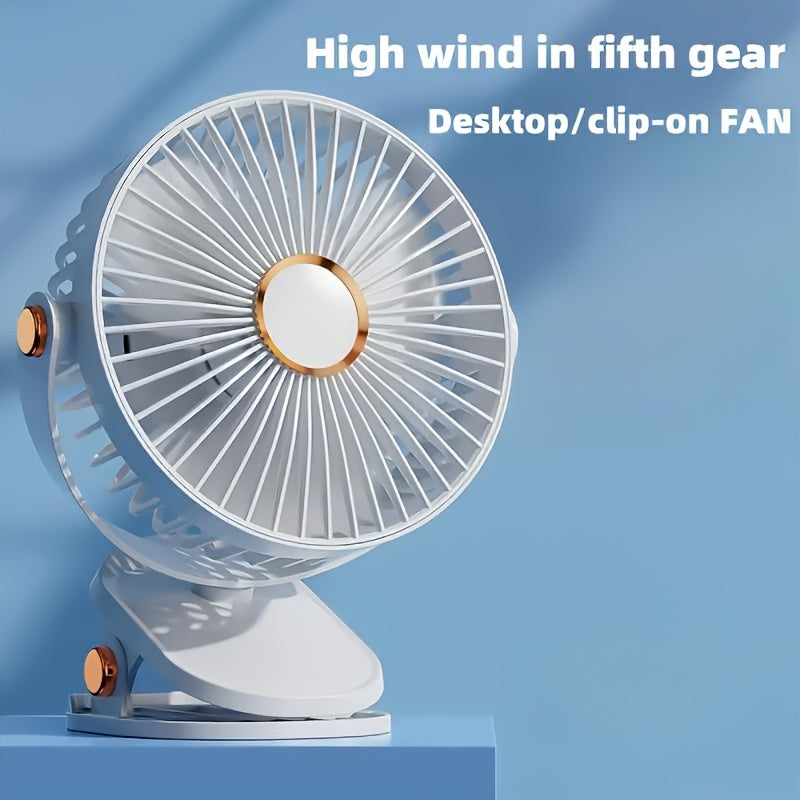 Vertical Clip-On Electric Fan with Adjustable Angles and Quiet Operation