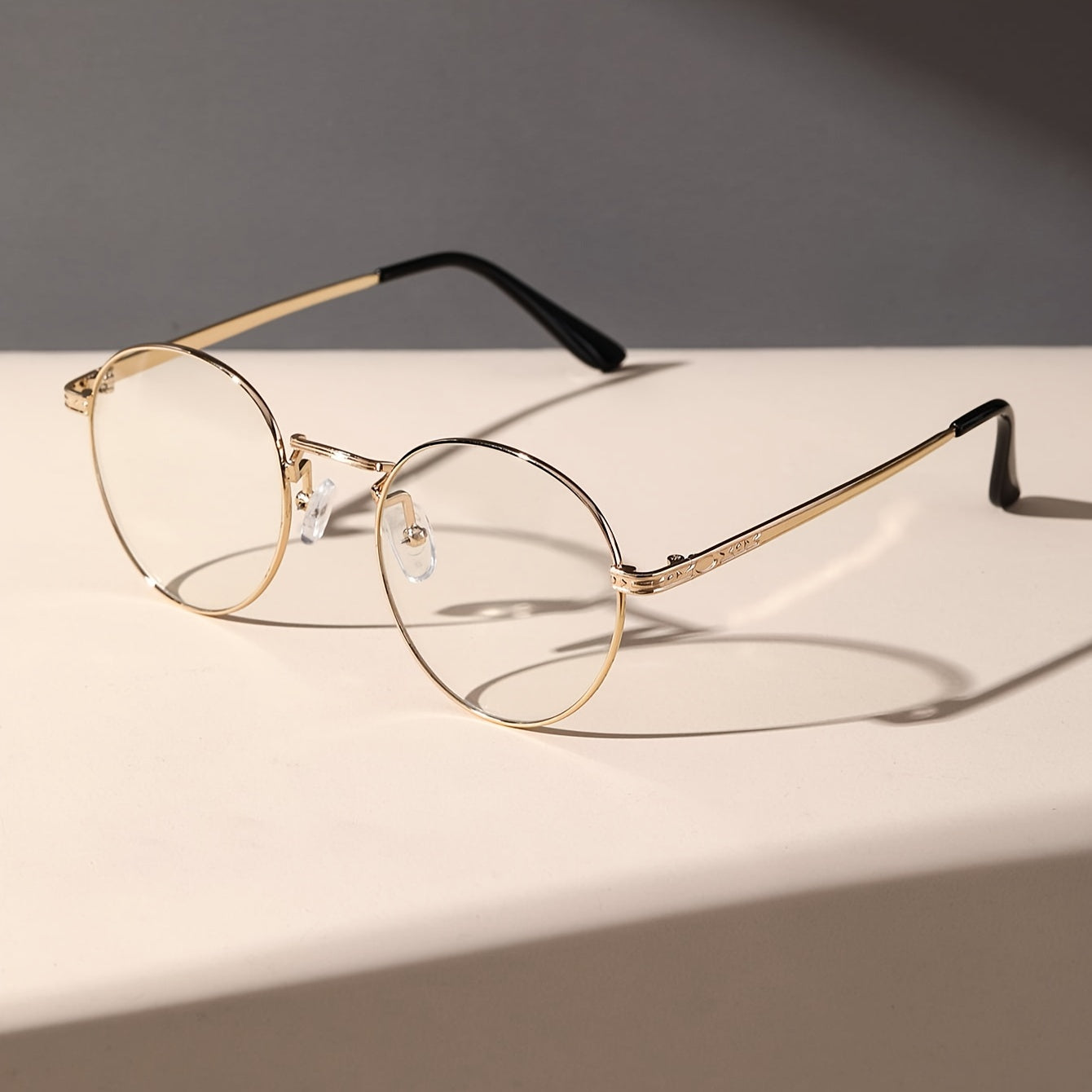 Men's Metal Oval Glasses with Clear Lenses