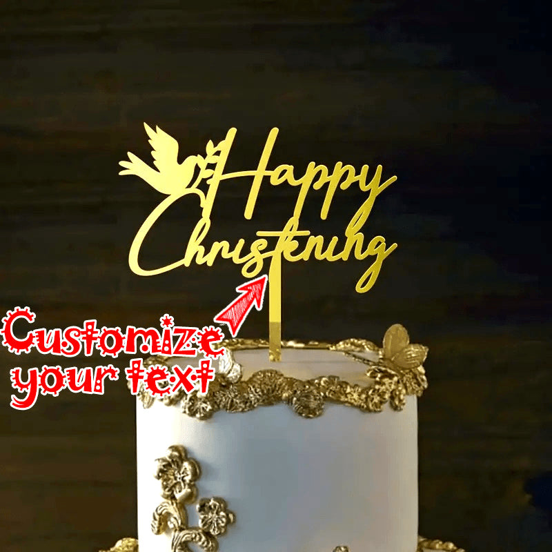 Personalized Acrylic Cake Topper for Christening and Birthday Celebration Customizable Dessert Table Decor