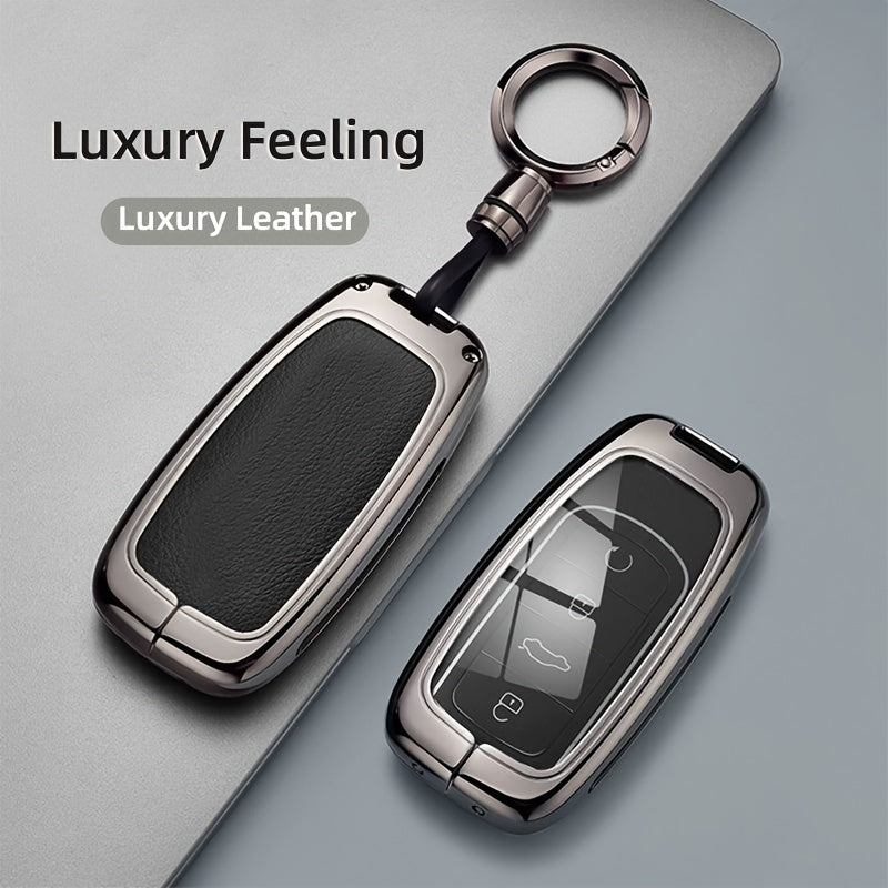 Luxury Zinc Alloy Car Key Fob Cover with Strap and Keychain for SUV