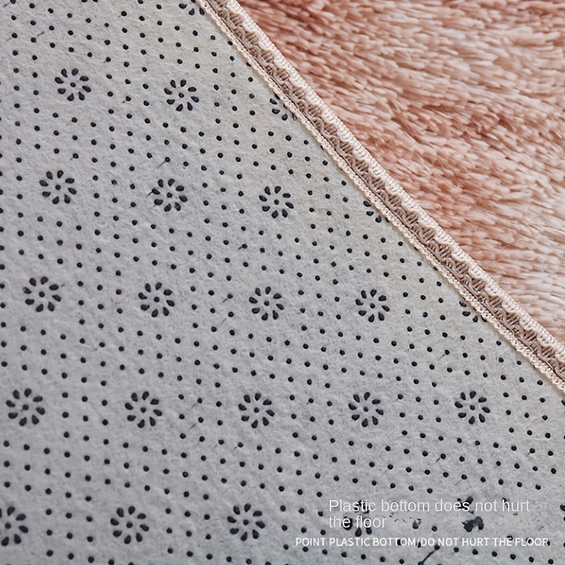 Shaggy Plush Carpet Rug Long-Haired Tie-Dyed Solid Color Faux Fur Non-Slip Backing