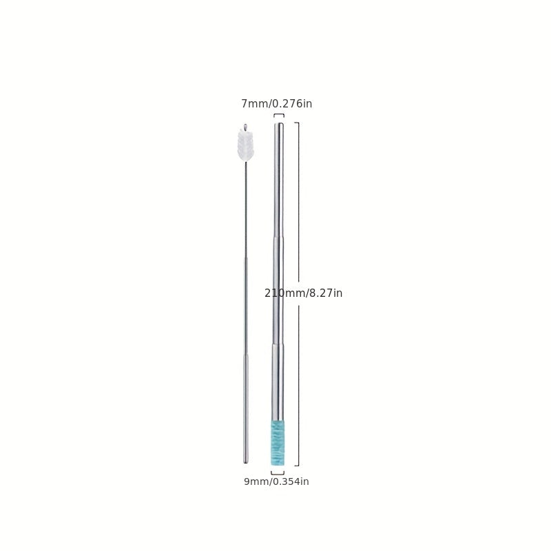 Stainless Steel Telescopic Straw with Case, Portable Foldable, Cold Beverages