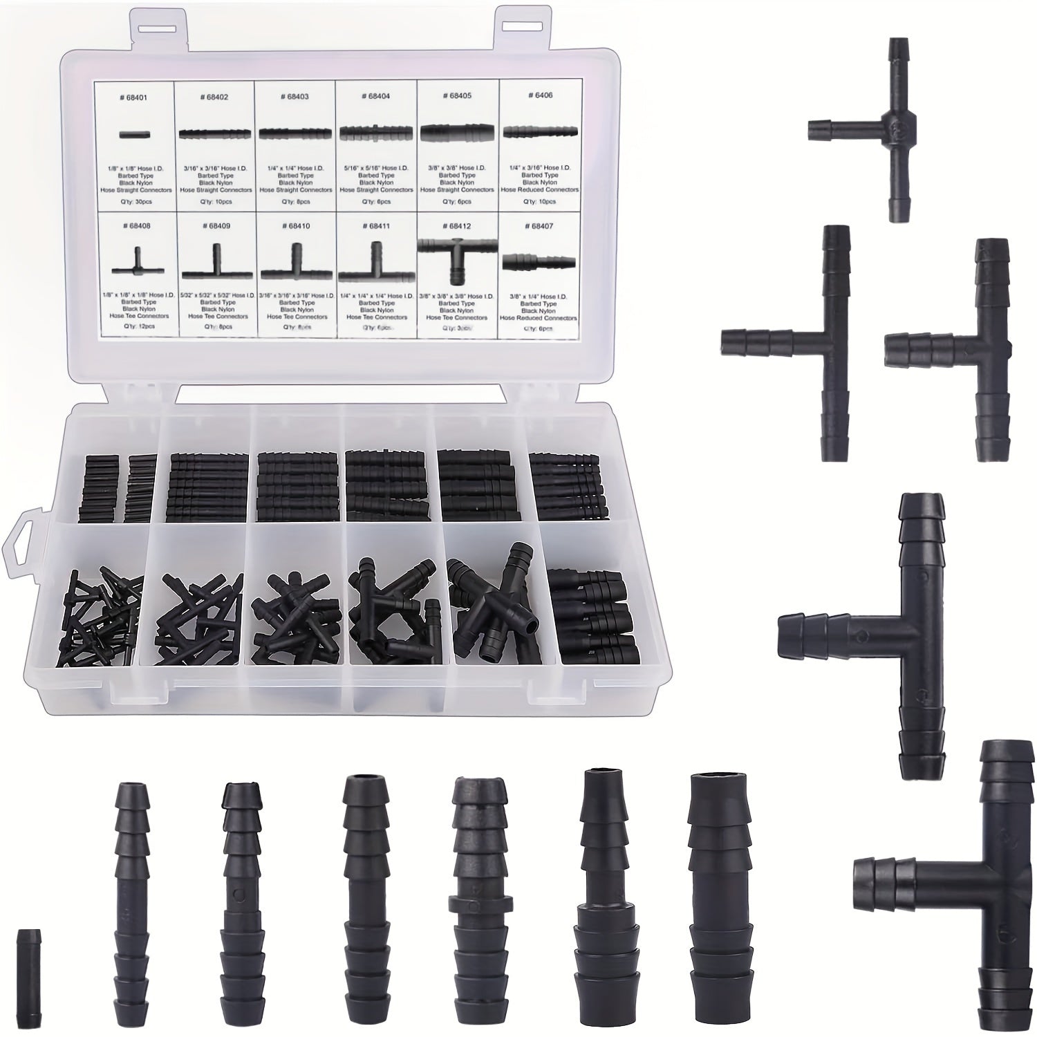 Turli xil Naylon vakuum ulanishlari issiqlikka chidamli 240°C avto ehtiyot qismlari to'plami
