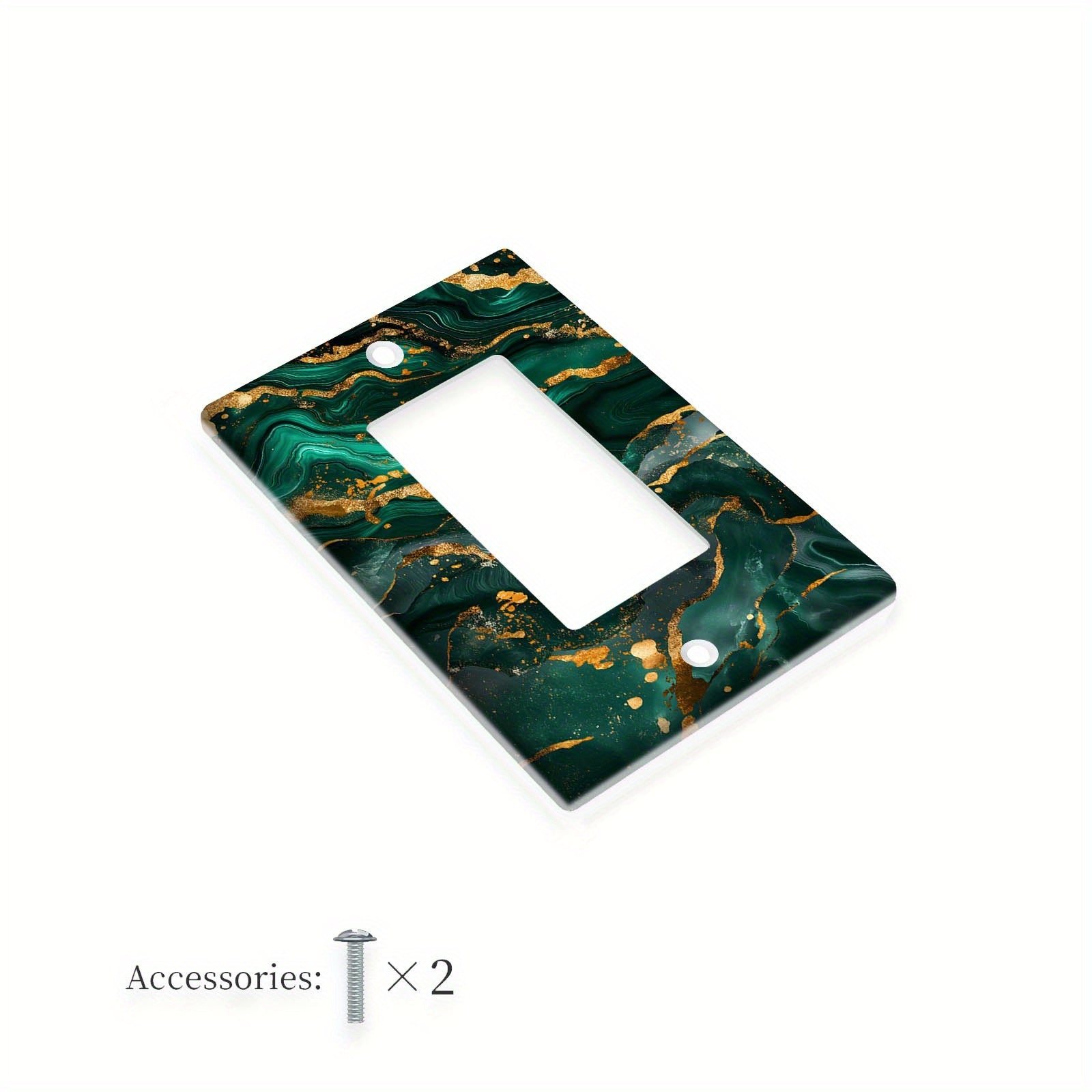 Switch Cover with Emerald and Golden Marble Light for Easy Installation No Batteries Needed