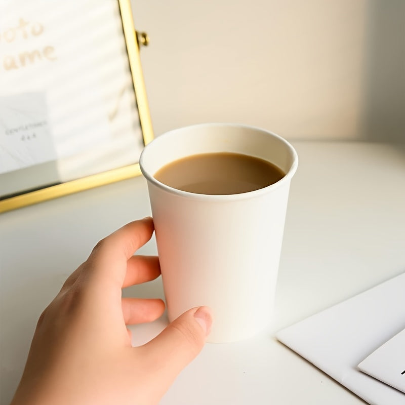 Disposable White Paper Cups 200ml Pack of 50 100 200 500 for Hot Cold Beverages