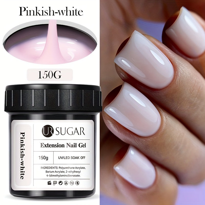 Pinkish-White Nail Extension Gel 150g Fast-Dry UV/LED Soak Off High-Quality