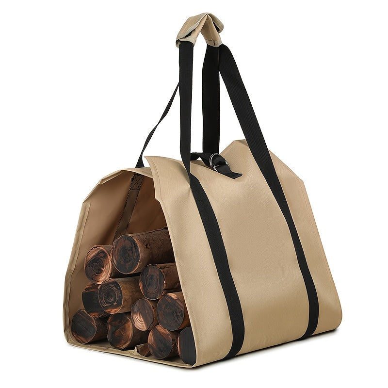 Durable PVC Firewood Carrier Bag Heavy Duty Log Tote for Camping and Firewood Transport