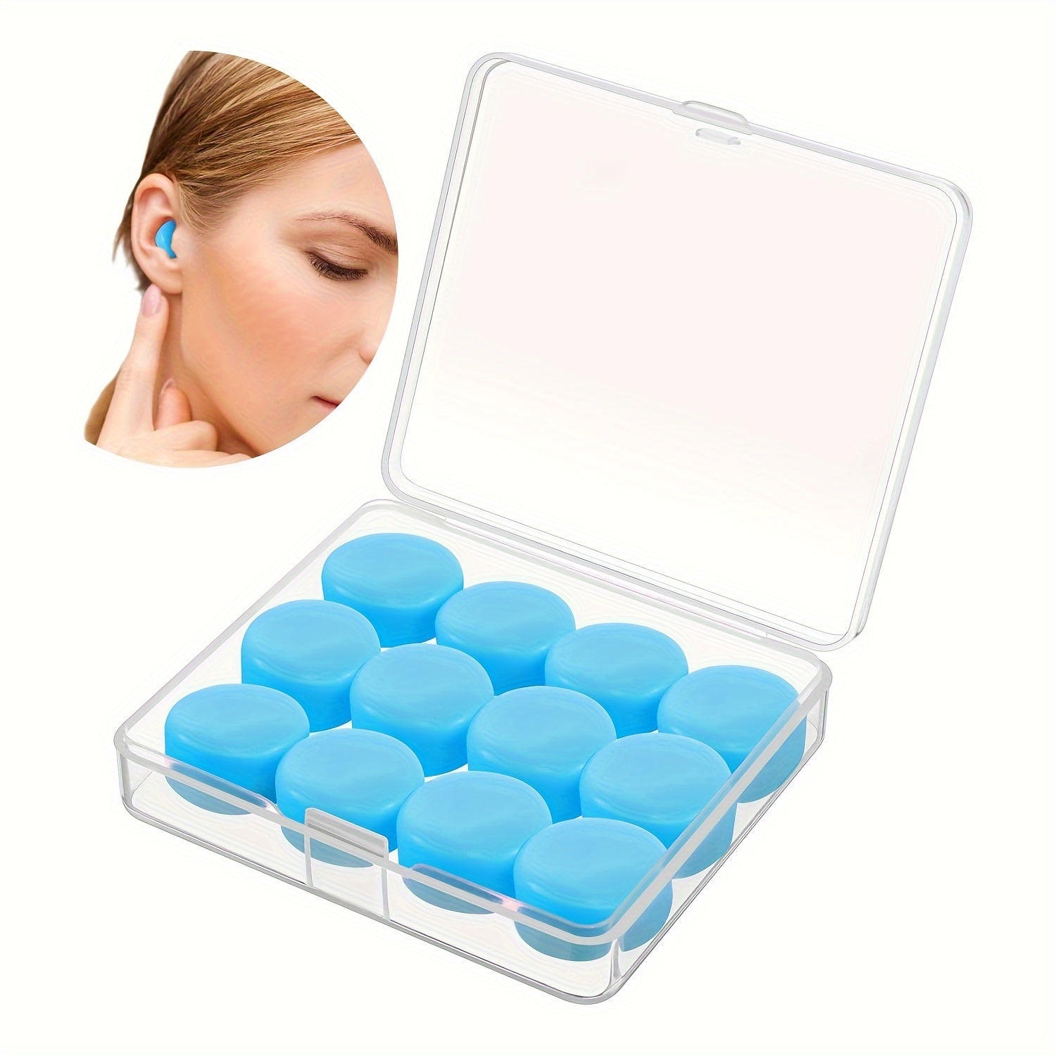 12pcs Reusable Silicone Earplugs for Swimming Sleeping Shooting Concerts Travel