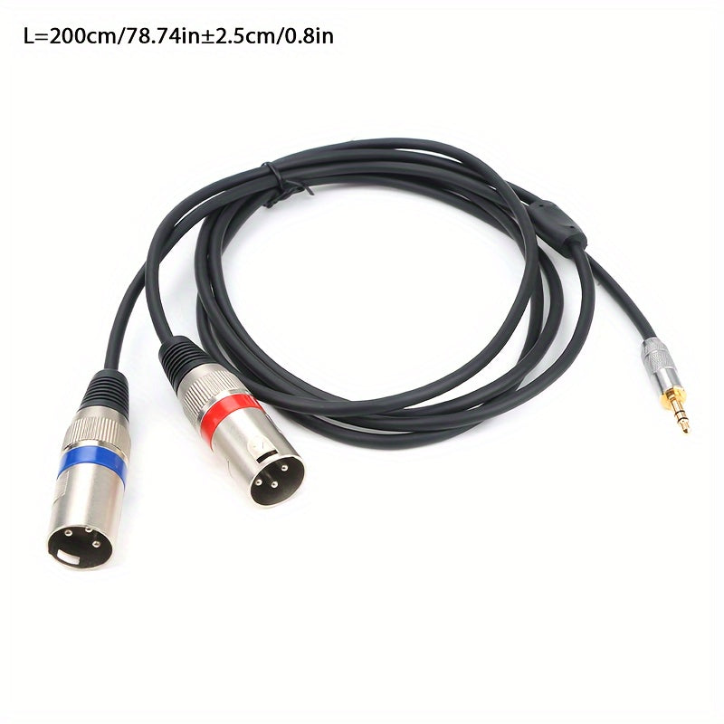 Gold-Plated 3.5mm to XLR Male Audio Cable Pure Copper Dual XLR Connectors for Mobile and PC
