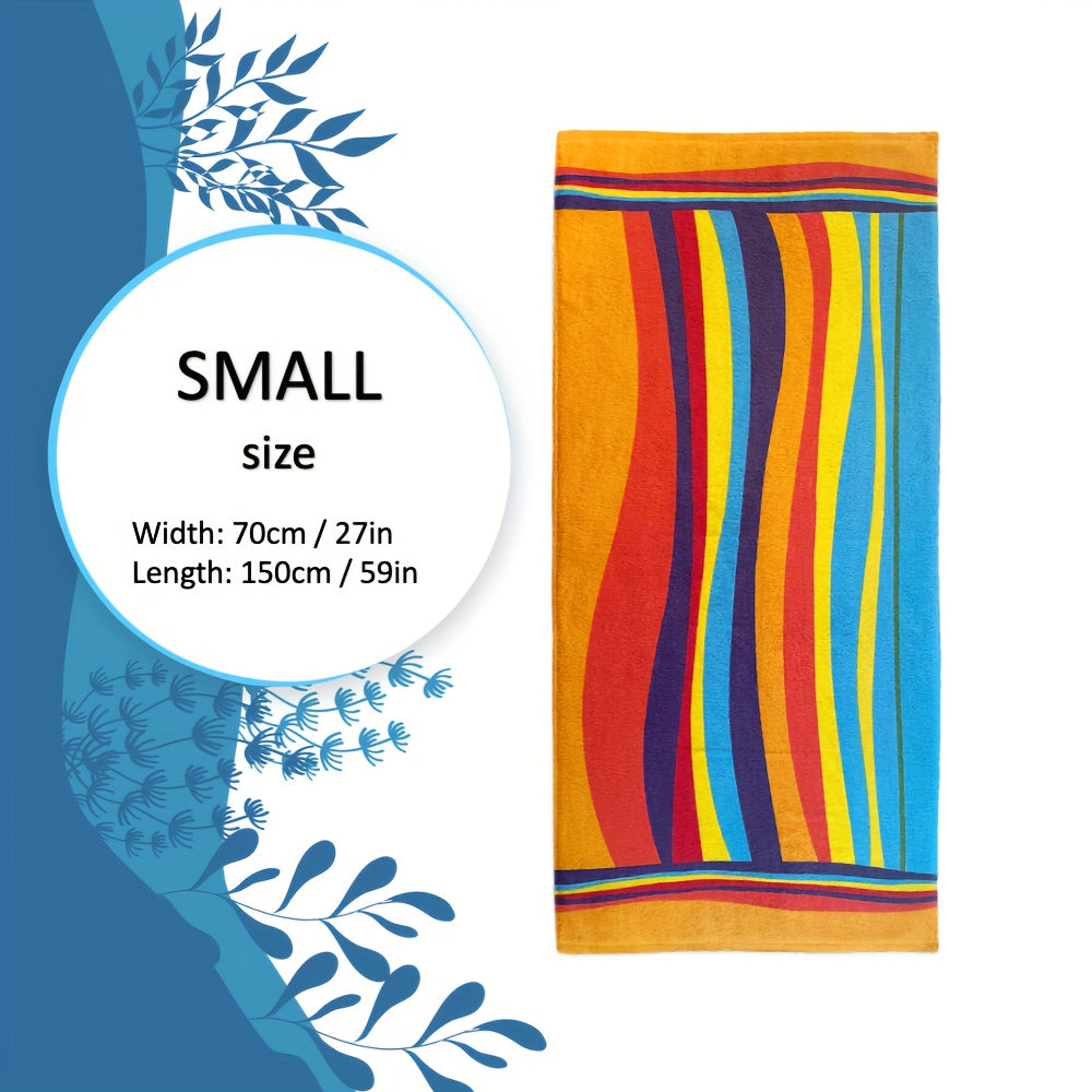 Tropical Stripe Quick-Dry Beach Towel Ultra-Soft Absorbent for Pool Bath