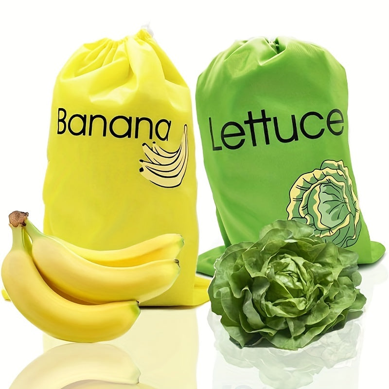 Yellow Banana Storage Bags and Green Vegetable Preservation Bags 1-2pcs Set