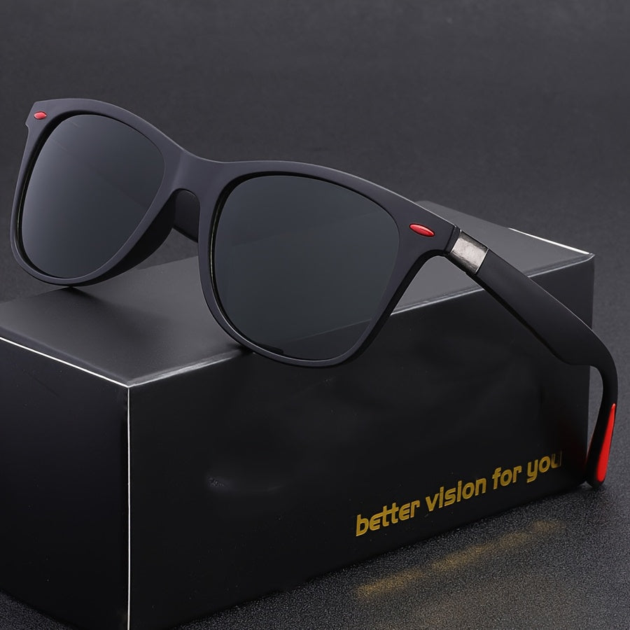 Retro Square Fashion Glasses for Men and Women with Gradient Lenses and Durable Polycarbonate Frame