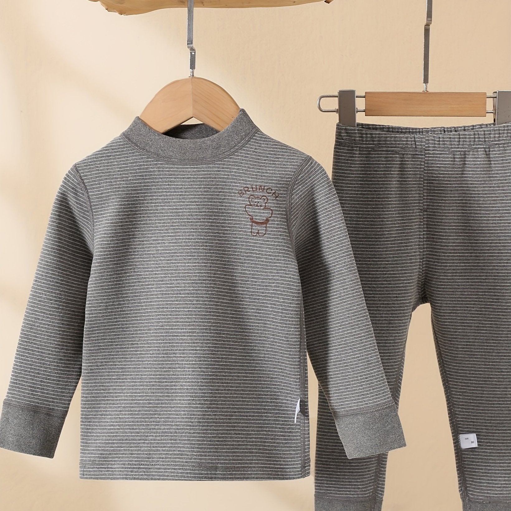 Toddler Boys Pajama Set Long Sleeve Top and Pants Stripe Pattern Fall Winter